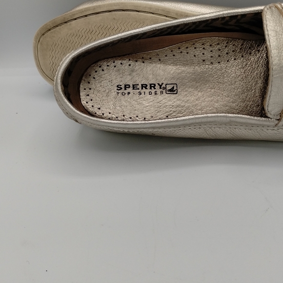 Sperry Top Sider platinum color penny loafers, size 10 M - Picture 8 of 9
